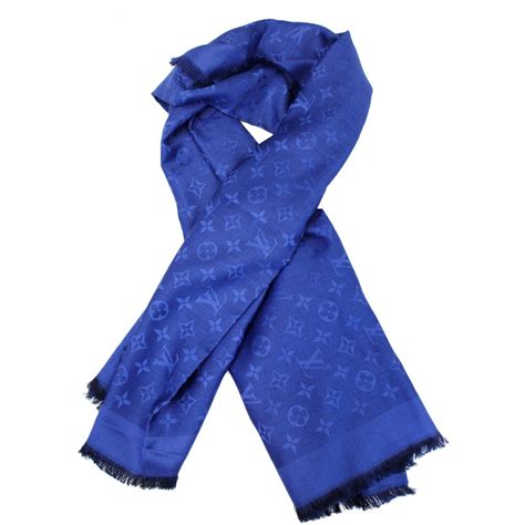 lv scarf blue|genuine louis vuitton scarf.